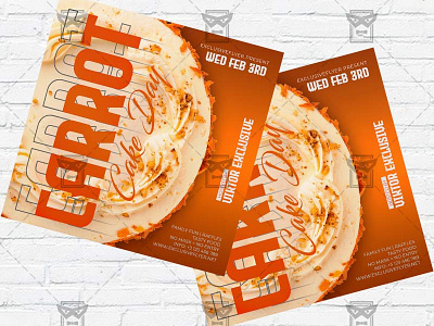 Carrot Cake Day - Flyer PSD Template cake cakes event carrot cake carrot cake day flyer carrot cake flyer national carrot cake day