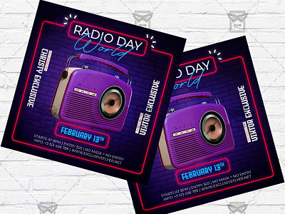 World Radio Day - Flyer PSD Template facebook flyer instagram flyer radio party radio show world radio day