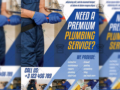 Plumber Service - Flyer PSD Template