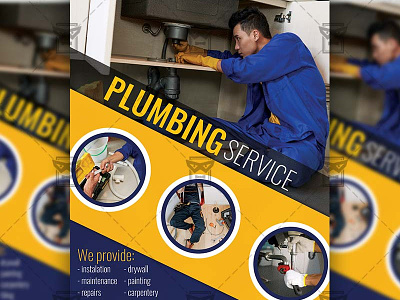 Plumbing Service - Flyer PSD Template handyman flyer handyman flyer design handyman service handyman service flyer handyman template plumber flyer plumber service plumbing flyer plumbing service