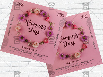 Womans Day - Flyer PSD Template 8 march 8 march celebration 8 march flyer girls night out instagram flyer design international womans day ladies party womans day celebration womans day flyer womans day flyer psd