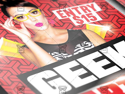 Geek Party - Club A5 Flyer Template freak party freaks geek geek party geeks party saints sinners