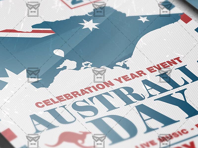 Australia Day Celebration - Seasonal A5 Flyer Template australia australia day australia independence day australia party celebration happy australia independence day kangaroo palms sidney
