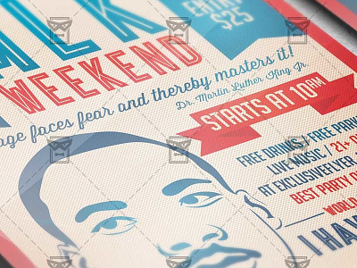 MLK Weekend - Seasonal A5 Flyer Template freedom i have a drem liberty martin luther king martin luther king jr mlk day mlk day celebration mlk march your life your choise