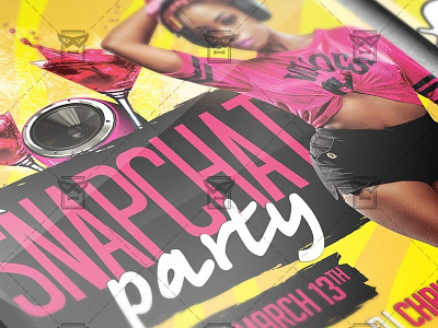 Snapchat Party - Club A5 Flyer Template snapcaht party snapchat snapchat date snapdate social media night social party valentines date night