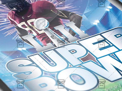 Super Bowl - Sport A5 Flyer Template american football ball football football ball football player soccer stadium super bowl superbowl