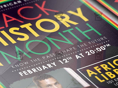 Black History Month Event - Community A5 Flyer Template american history black american history black history month black president martin luther king jr mlk day