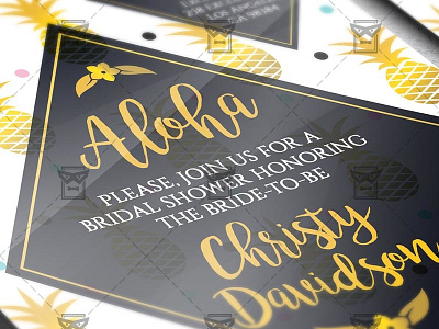 Bridal Shower - Invitation A5 Card Template