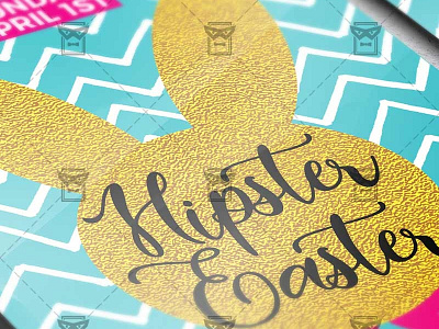 Hipster Easter - Seasonal A5 Flyer Template