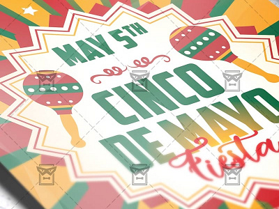 Cinco de Mayo Fiesta - Seasonal A5 Flyer Template 5 de mayo celebration chilli cinco de mayo holiday independence day latin mayo mexican mexico mexico independence