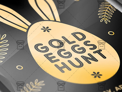 Gold Eggs Hunt - Seasonal A5 Flyer Template