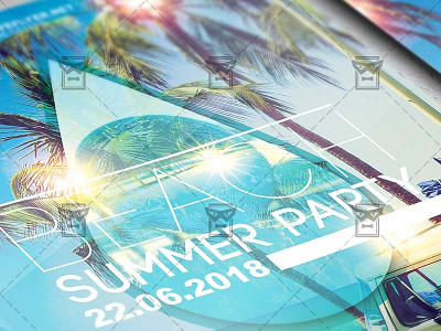 Beach Summer Party - Seasonal A5 Flyer Template