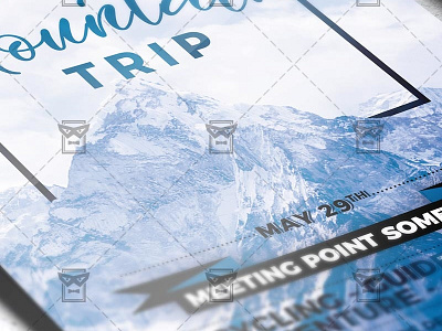 Mountains Trip - Seasonal A5 Flyer Template advanture family trip mountains mountains trip snow travel weekend travel