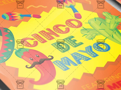5 De Mayo Celebration - Seasonal A5 Flyer Template 5 de mayo celebration chilli cinco de mayo holiday independence day latin mayo mexican mexico mexico independence
