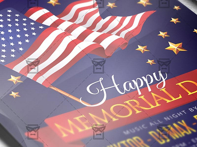 Memorial Day Flyer - Seasonal A5 Template american flag flag flag day independence day memorial day memorial weekend usa