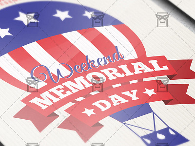 Memorial Day Weekend Flyer - Seasonal A5 Template american flag flag flag day independence day memorial day memorial weekend usa