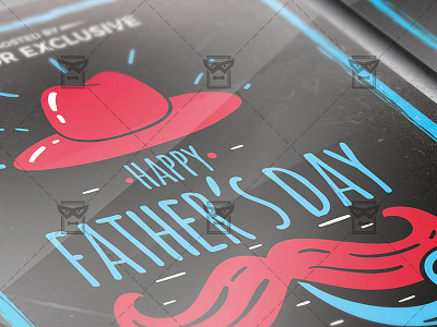 Fathers Day Flyer - Seasonal A5 Template dad party family father fathers day fathers day party kids mens day