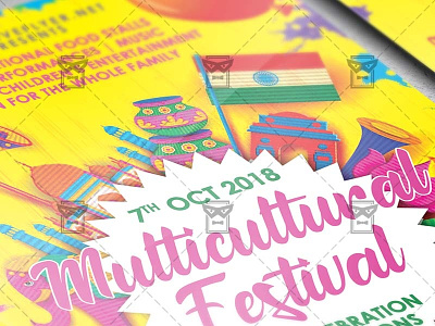 Multicultural Festival Flyer - Club A5 Template cultura cultural multicultural multicultural event multicultural festival multicultural flyer multicultural party