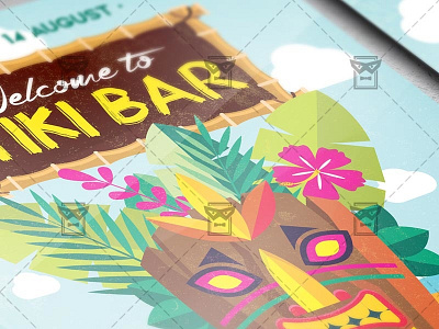 Tiki Bar Flyer - Seasonal A5 Template