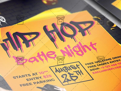 Hip Hop Night - Club A5 Flyer Template