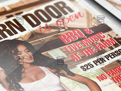 Barn Doors is Open Flyer - Club A5 Template barn doors barn doors open night bbq event farm party open doors party village party