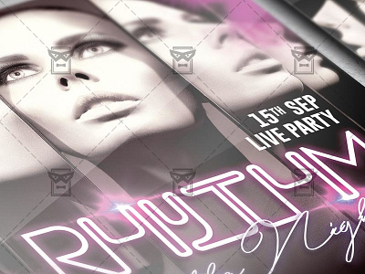 Rhythm of the Night Flyer - Club A5 Template