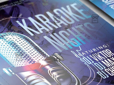 Karaoke Nights Flyer - Club A5 Template karaoke bar flyer karaoke club karaoke flyer karaoke nights karaoke party flyer karaoke sound mic microphone music night sonds vibes