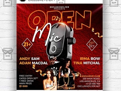 Open Mic - Instagram Flyer Template