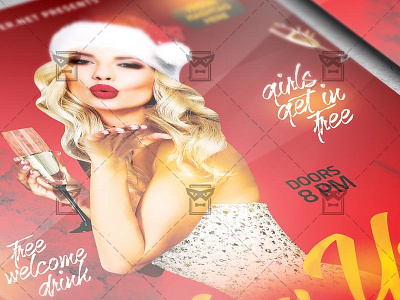 New Year Night 2019 Flyer - Seasonal A5 Template christmas flyer christmas flyer design new year celebration new year flyer new year flyer design new year poster design nye psd