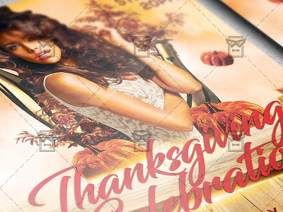 Thanksgiving Celebration Flyer - Autumn A5 Template