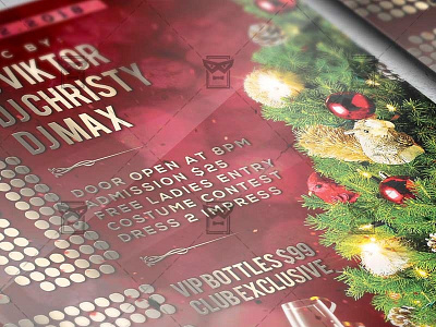 Xmas Night 2019 Flyer - Seasonal A5 Template christmas eve christmas flyer flakes meet santa santa snow snowflakes winter party flyer xmas flyer