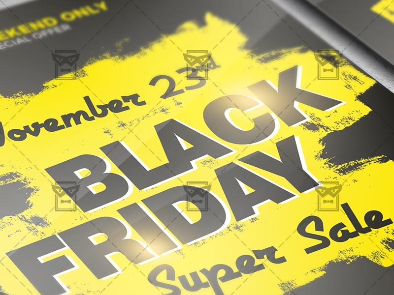 Black Friday Super Sale 2019 Flyer - Business A5 Template flash sale super sale cyber sale cyber monday flyer sale sale flyer design black friday black friday sale flyer black friday flyer design