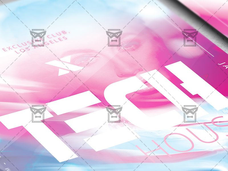 Tech House Party Flyer Club A5 Template by Exclusive Flyer on Dribbble