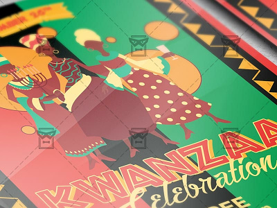 Kwanzaa Celebration Flyer - Seasonal A5 Template african american holiday african holiday happy kwanzaa kwanzaa kwanzaa 2018 kwanzaa 2019 kwanzaa celebration kwanzaa festival