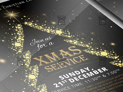 Christmas Service Flyer - Church A5 Template