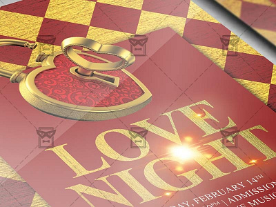Love Night Flyer - Valentines A5 Template cupid love love night flyer love party flyer red hearts saint valentine day flyer valentines flyer design valentines poster valentines poster psd