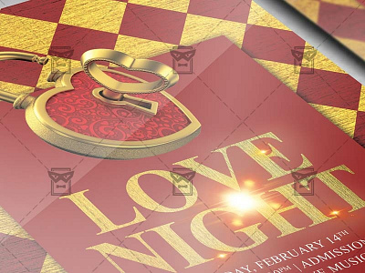 Love Night Flyer - Valentines A5 Template