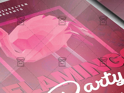 Flamingo Night Flyer - Club A5 Template