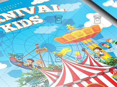 Spring Kids Carnival Flyer - Seasonal A5 Template