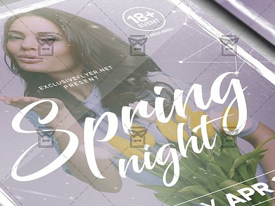 Spring Night Flyer - Seasonal A5 Template green party spring spring bash spring break flyer spring flyer spring flyer 2019 spring night flyer