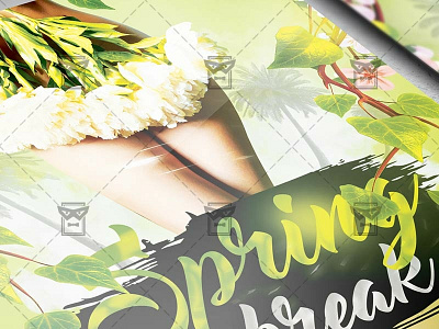 Spring Break Party Night Flyer - Seasonal A5 Template green party spring spring bash spring break flyer spring flyer spring flyer 2019 spring night flyer
