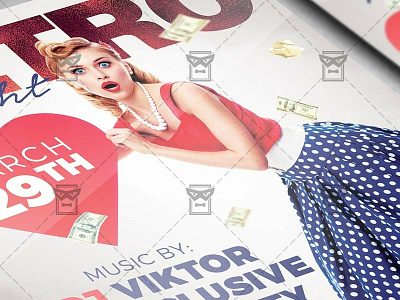 Retro Night Flyer - Club A5 Template