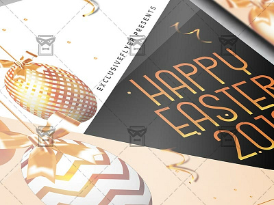 Happy Easter 2019 Flyer - Seasonal A5 Template easter brunch flyer easter celebration party easter egg hunt easter flyer easter parade flyer easter sale flyer egg hunt flyer egg hunt poster lets follow the rabbit