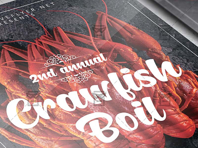 Annual Crawfish Boil Flyer - Food A5 Template crawfish crawfish boil crawfish festival flyer crawfish flyer crawfish poster crawfish world template fish food food flyer lobster mussel oyster poster promotion psd restaurant sea seafood seafood market shells