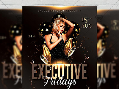 Executive Fridays - Club A5 Template club flyer design club flyer psd exclusive party flyer executive night executive party flyer psd flyer template