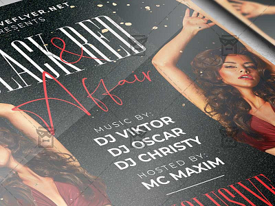Black and Red Affair Flyer - Club A5 Template black and red affair black party flyer black party flyer design club flyer design club night red club party red night flyer