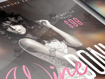 Wine Down Wednesday Flyer - Club A5 Template