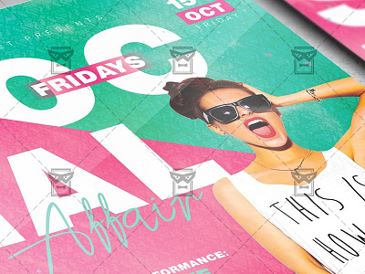 Social Fridays Affair Flyer - Club A5 Template