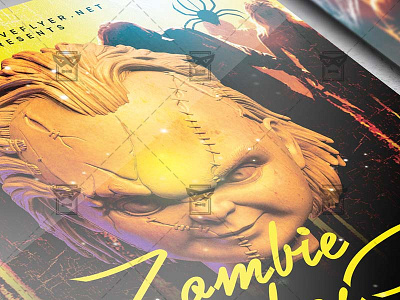 Zombie Bash Flyer - Seasonal A5 Template fright night flyer fright night party halloween affair halloween bash halloween club party halloween flyer halloween flyer design halloween party flyer scary night zombie bash flyer