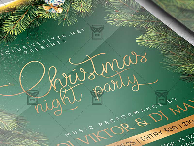 Christmas Night Party Flyer - Winter PSD Template christmas flyer christmas toy drive snow party flyer toy drive flyer toy drive template winter affair flyer winter bash party winter club flyer winter flyer design winter psd template xmas party